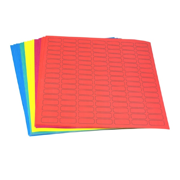 Label Sheets, Cryo, 24x13mm, for 0.5mL Tubes, Assorted Colors, 2975PK